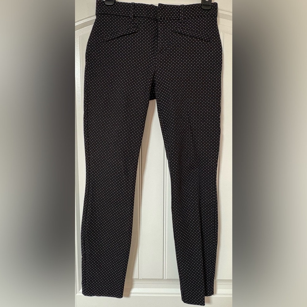 GAP Women’s Black & White Polka Dot Slacks Skinny Ankle